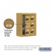 Salsbury Cell Phone Storage Locker - with Front Access Panel - 3 Door High Unit (5 Inch Deep Compartments) - 6 A Doors (5 usable) - Gold - Surface Mounted - Resettable Combination Locks